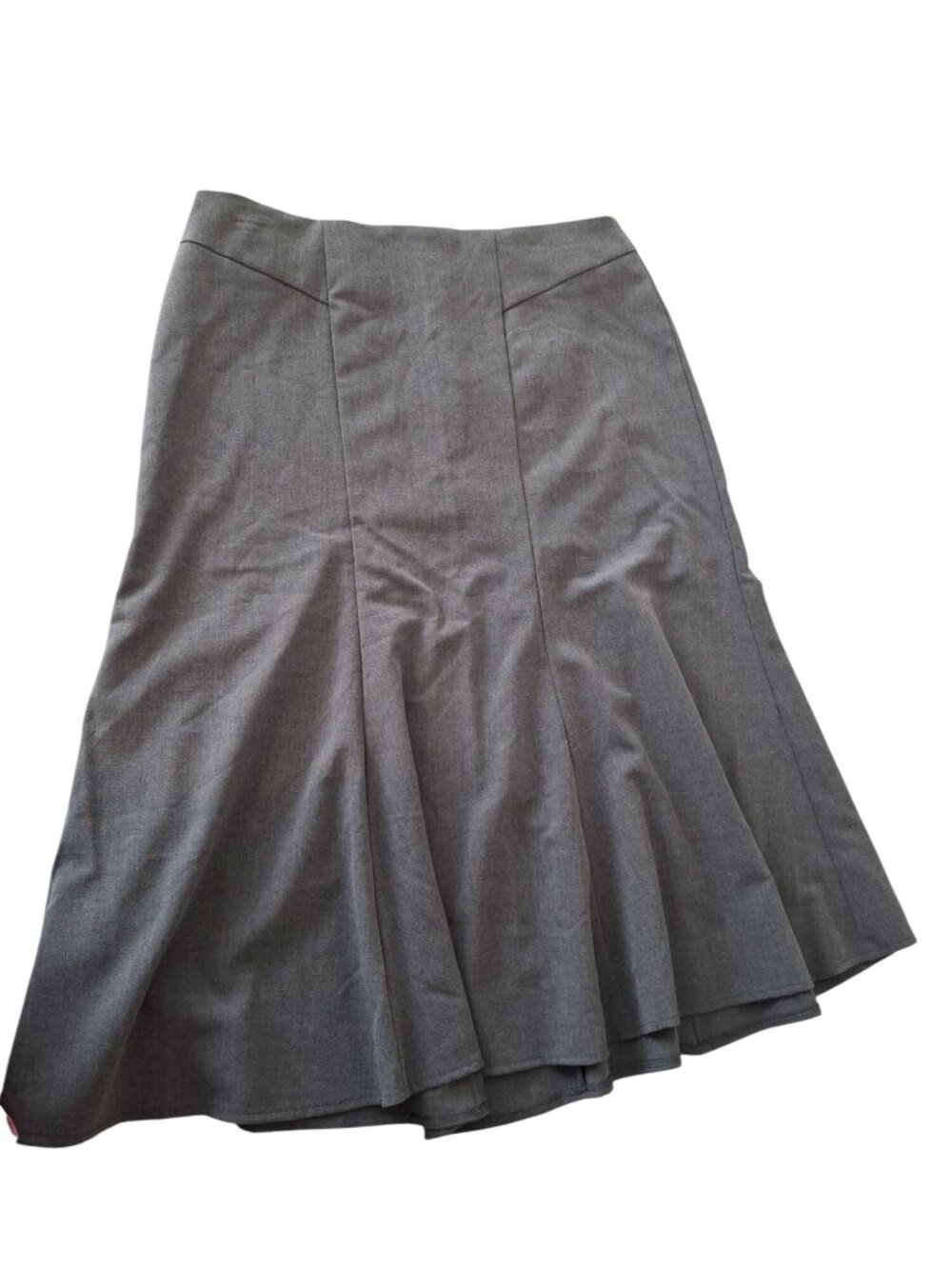 Briggs New York Gray Flare Midi Skirt 12 Old Money Office Quiet Luxury Chic